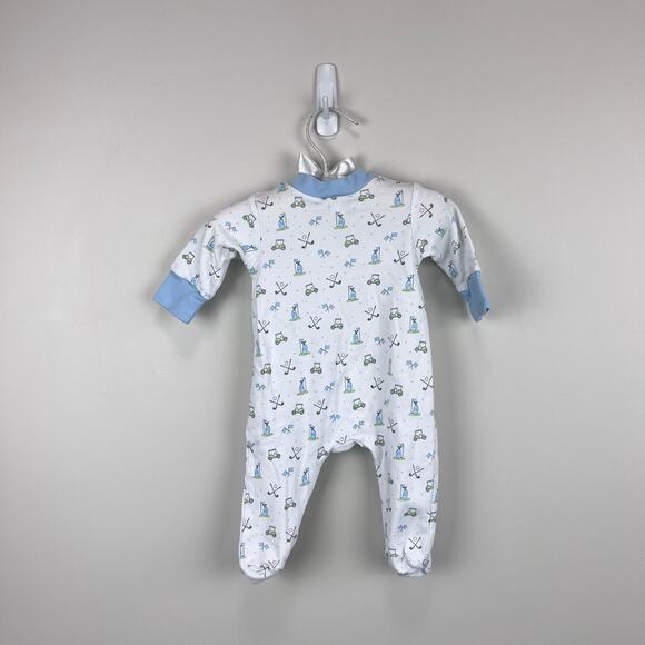 Magnolia Baby Tiny Tee Time Print Zip Footie Newborn - Picture 6 of 6